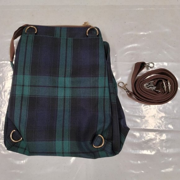 Waterproof Plaid Shoulder Crossbody Backpack Bag - Picture 10 of 13
